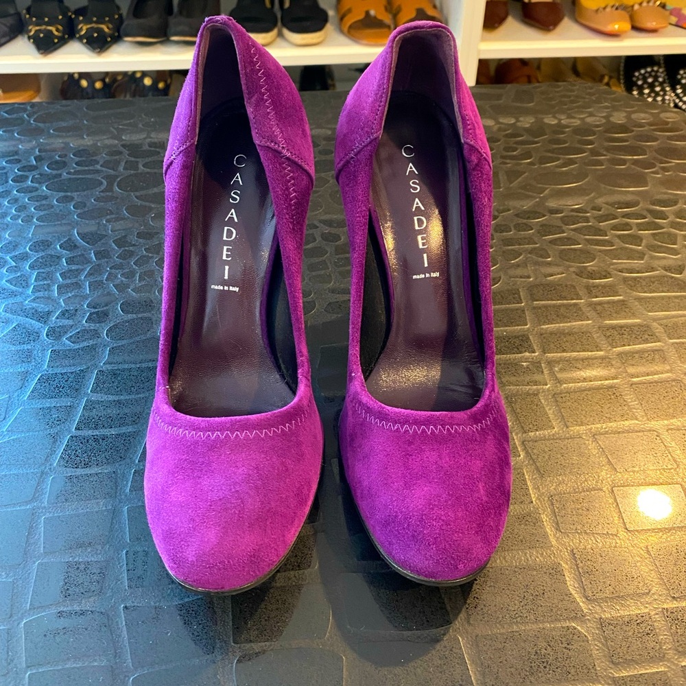 Casadei Purple Suede Heels 10